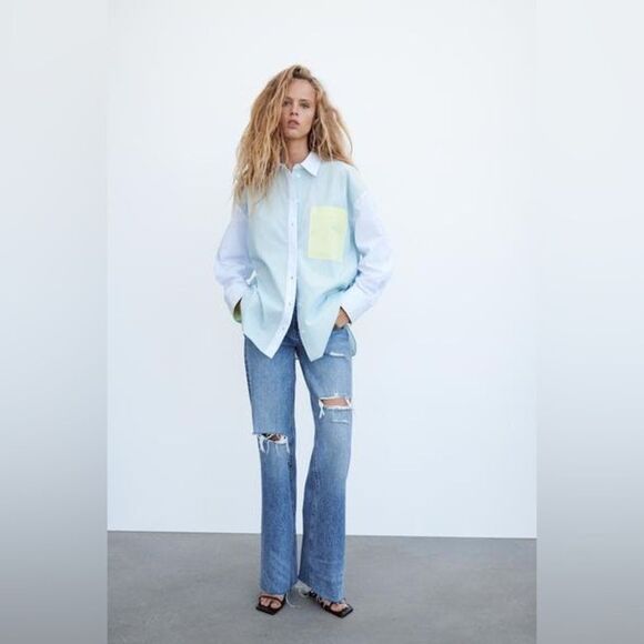 ZARA STRIPED POPLIN SHIRT - Picture 2 of 4